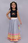 Buy_Lil Drama_Multi Color Cotton Mirrors, Lace, Tassels, Shor Gul Printed Lehenga With Blouse _at_Aza_Fashions