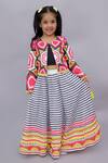 Buy Lil Drama Multi Color Cotton Mirrors, Tassels Shor Gul Printed Jacket Lehenga Set at Aza Fashions Buy_Lil Drama_Multi Color Cotton Mirrors, Tassels Shor Gul Printed Jacket Lehenga Set _at_Aza_Fashions