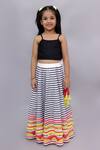 Buy Lil Drama Multi Color Cotton Mirrors, Tassels Shor Gul Printed Jacket Lehenga Set Buy_Lil Drama_Multi Color Cotton Mirrors, Tassels Shor Gul Printed Jacket Lehenga Set