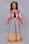 Buy_Lil Drama_Multi Color Cotton Mirrors, Tassels, Fringe Shor Gul Printed Jacket Pant Set _at_Aza_Fashions