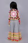 Shop_Lil Drama_Multi Color Cotton Mirrors, Tassels, Fringe Shor Gul Printed Jacket Pant Set _at_Aza_Fashions