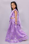Lil Drama_Purple Chanderi Foil Printing, Zari Mishti Printed Lehenga Set _at_Aza_Fashions