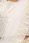 Lil Drama_Off White Chanderi Foil Printing, Ruffles Mishti Printed Lehenga Set _Online_at_Aza_Fashions