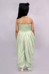 Shop_Lil Drama_Green Rayon Mirrors, Lace Fusion Fair Foil Print Dhoti Jumpsuit _at_Aza_Fashions