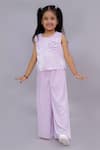 Buy_Lil Drama_Pink Polyester Fabric Flowers Glam Up 3d Floral Top And Pant Set _at_Aza_Fashions