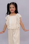 Lil Drama_Beige Polyester Glam Up Pleated Top And Pant Set _Online_at_Aza_Fashions
