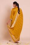 Shop_Brij_Mustard Linen, Satin, , Silk Embroidery, Saanvi Kurta Set _at_Aza_Fashions