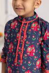MR Brat_Blue Muslin, Cotton Anar Jaal Printed Kurta Set _at_Aza_Fashions