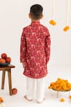 Shop_MR Brat_Maroon Muslin, Cotton Gota Patti, Piping Jaal Printed Kurta Set _at_Aza_Fashions