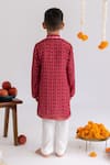Shop_MR Brat_Maroon Muslin, Cotton Stripes Printed Kurta Set _at_Aza_Fashions