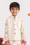 MR Brat_Off White Muslin, Cotton Anar Jaal Printed Bundi Set _at_Aza_Fashions