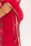 Buy_MR Brat_Maroon Muslin, Net Gota Patti, Piping, Lace Red Anar Jaal Printed Lehenga Set _Online_at_Aza_Fashions