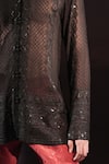 Buy_Jubinav Chadha_Black Georgette Embroidery, Sequins Chikankari Short Kurta _Online_at_Aza_Fashions