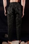 Shop_Jubinav Chadha_Black Cotton Embroidery, Sequins Chikankari And Zigzag Pant _at_Aza_Fashions