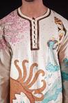 Shop_Jubinav Chadha_Ivory Silk, Silk, Storytelling Motif Kurta And Pant Set _Online_at_Aza_Fashions