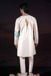 Shop_Jubinav Chadha_Ivory Silk, Silk, Storytelling Motif Kurta And Pant Set _at_Aza_Fashions