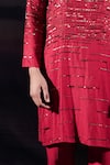 Buy_Jubinav Chadha_Red Silk Sequins, Crystals Linear And Embroidered Kurta Set _Online_at_Aza_Fashions