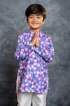 Buy_JILMIL DREAMWEAR_Purple Cotton, Linen Digital Printed Kurta With Pant _Online_at_Aza_Fashions