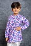 Shop_JILMIL DREAMWEAR_Purple Cotton, Linen Digital Printed Kurta With Pant _Online_at_Aza_Fashions