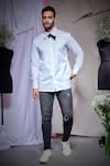 Echke_White Canvas, Cotton Zara Shirt _Online_at_Aza_Fashions