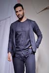 Buy_Echke_Charcoal Linen Grey Shirt _at_Aza_Fashions