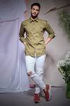 Echke_Green Cotton Shirt _Online_at_Aza_Fashions
