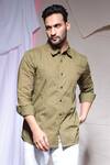 Buy_Echke_Green Cotton Shirt _at_Aza_Fashions