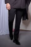 Echke_Black Viscose, Rayon Stones Draped Blazer With Pant _Online_at_Aza_Fashions