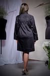 Shop_Echke_Black Lycra Collared Shirt Dress _at_Aza_Fashions