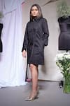 Buy_Echke_Black Lycra Collared Shirt Dress _Online_at_Aza_Fashions