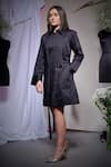 Shop_Echke_Black Lycra Collared Shirt Dress _Online_at_Aza_Fashions