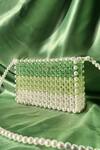 Buy_Rubilon_Green Beads, Pearls Kate Ombre Beaded Clutch _at_Aza_Fashions