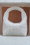 Buy_Rubilon_White Pearls Hobo Handwoven Clutch _at_Aza_Fashions