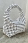 Buy_Rubilon_White Pearls Hobo Handwoven Clutch _Online_at_Aza_Fashions