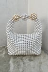 Buy_Rubilon_White Pearls Hogo Hobo Handwoven Clutch _at_Aza_Fashions