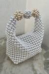 Shop_Rubilon_White Pearls Hogo Hobo Handwoven Clutch _Online_at_Aza_Fashions
