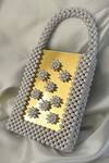 Buy_Rubilon_Gold Pearls And Frame Floral Handwoven Clutch _at_Aza_Fashions