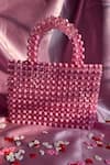 Buy_Rubilon_Pink Beads, Crystals Lexi Handwoven Acrylic And Clutch _Online_at_Aza_Fashions