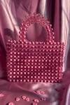 Buy_Rubilon_Pink Beads, Crystals Lexi Handwoven Acrylic And Clutch _at_Aza_Fashions