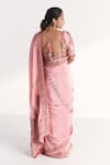 Shop_Studio Bagechaa_Pink Crepe, Shantoon Embroidery, Mirrors, Beads, Navya Light Saree With Blouse _at_Aza_Fashions