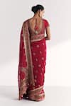 Shop_Studio Bagechaa_Magenta Organza, Silk Embroidery, Gota Patti, Gauri Pink Saree With Blouse _at_Aza_Fashions