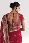Buy_Studio Bagechaa_Magenta Organza, Silk Embroidery, Gota Patti, Gauri Pink Saree With Blouse _Online_at_Aza_Fashions