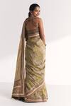 Shop_Studio Bagechaa_Green Tissue, Silk Embroidery, Zari, Beads, Sequins Falguni Saree With Blouse _at_Aza_Fashions