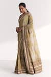 Studio Bagechaa_Green Tissue, Silk Embroidery, Zari, Beads, Sequins Falguni Saree With Blouse _Online_at_Aza_Fashions