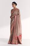 Studio Bagechaa_Pink Tissue, Silk Embroidery, Gota Patti, Sequins, Phoolbagh Saree With Blouse _Online_at_Aza_Fashions