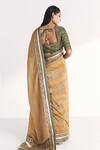 Shop_Studio Bagechaa_Multi Color Tissue, Doriya, Silk Embroidery, Morni Green Saree With Blouse _at_Aza_Fashions
