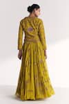 Shop_Studio Bagechaa_Lime Silk, Organza Embroidery, Sequins, Tassels Kairi Green Jacket Lehenga Set _at_Aza_Fashions