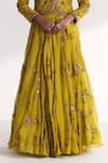 Buy_Studio Bagechaa_Lime Silk, Organza Embroidery, Sequins, Tassels Kairi Green Jacket Lehenga Set _Online_at_Aza_Fashions