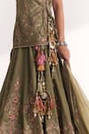 Studio Bagechaa_Green Organza, Silk Embroidery, Sequins, Beads, Chandni Kurta Lehenga Set _at_Aza_Fashions