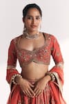 Shop Studio Bagechaa Orange Silk , Shantoon, Embroidery, Kesar Tangerine Lehenga Set Online at Aza Fashions Shop_Studio Bagechaa_Orange Silk , Shantoon, Embroidery, Kesar Tangerine Lehenga Set _Online_at_Aza_Fashions